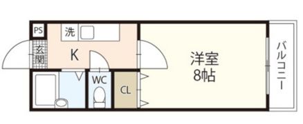 サンハイツ岡大Ⅱの間取り画像