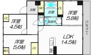 エレガンス箕面船場の間取り画像