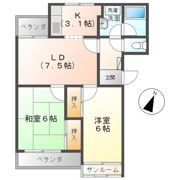 コーポラス中川の間取り画像