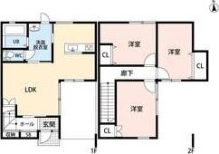 (仮)東若林町キャレノワールの間取り画像