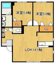 ドミール東貫 B棟の間取り画像