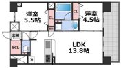 セイワパレス美章園駅前の間取り画像