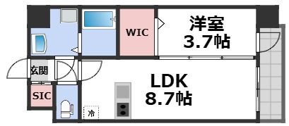 プランドール新北野の間取り画像