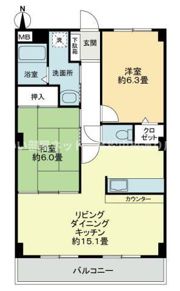 フォブールトロワやくりBの間取り画像