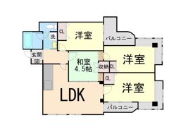 シュロス五月山Ⅱの間取り画像