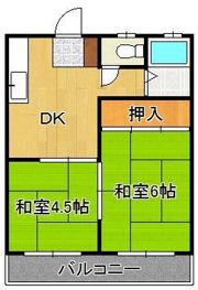 ワシダハイツ永犬丸A・Bの間取り画像