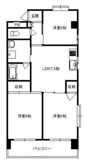 オーロラマンションの間取り画像