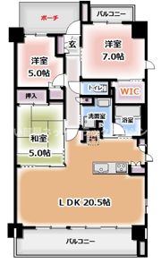 ユニハイム大日グリーンコートの間取り画像
