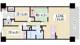 ザ・ライオンズ神戸ハーバーランドの間取り画像
