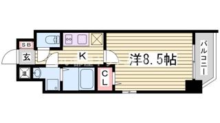 エスティロアール神戸駅前の間取り画像