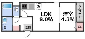 グランディオ鶴橋の間取り画像