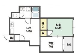ラフォール寝屋川Bの間取り画像