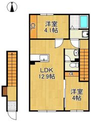 仮）北九州市八幡西区町上津役西2丁目賃貸アパート新築工事の間取り画像