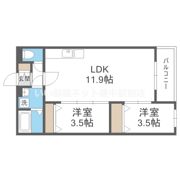 Villa 41 YAMATE SUITA(ヴィラ ヨンジュウイチ ヤマテ スイタ)の間取り画像