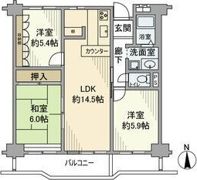 グリーンコーポ茶屋ヶ坂の間取り画像