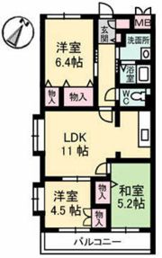 グランリューくるめ木の間取り画像