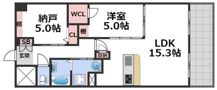 スプランディッド難波WESTⅢの間取り画像