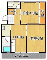 ビレッジハウス小倉南2号棟の間取り画像