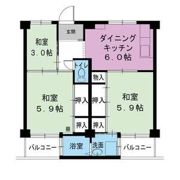 ビレッジハウス倉治3号棟の間取り画像
