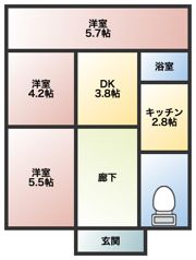 矢中町貸住宅の間取り画像