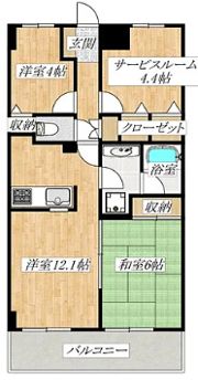 コスモ与野チェロードの間取り画像