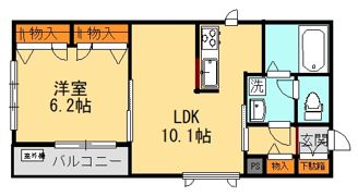 D－Flatの間取り画像