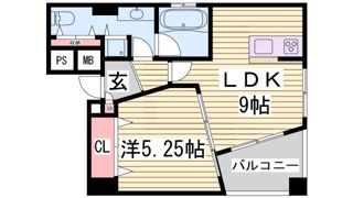 POCO A POCO 三宮ハイタワーの間取り画像