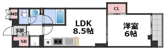 マスターズレジデンス道頓堀IIIの間取り画像