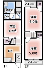 木田元宮2丁目テラスハウスの間取り画像