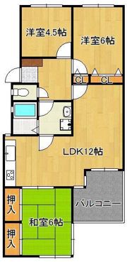 ホワイトキャッスル東鳴水402の間取り画像