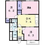 メープル焼山 Cの間取り画像