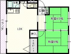 御殿山コーポAの間取り画像