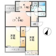 コーポラス中川の間取り画像