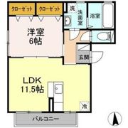 D-ROOM三百人町 Bの間取り画像