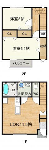 ファミールS横河原の間取り画像