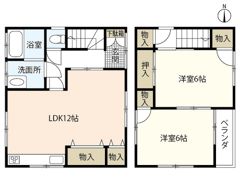 大原貸家の間取り画像