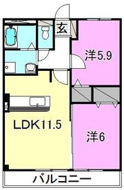 フォブール来住2の間取り画像