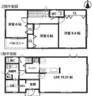 高槻市津之江町貸家の間取り画像