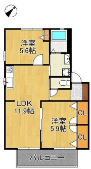 ディアス楠木Aの間取り画像