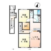 越谷市千間台西5丁目アパート新築工事の間取り画像