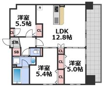スプランディッド玉造DUEの間取り画像
