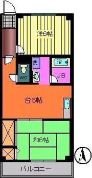 中洲ハイツの間取り画像