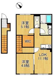 仮）北九州市八幡西区則松7丁目アパート新築工事の間取り画像