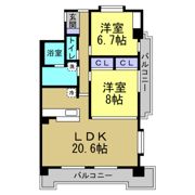 ハイヒルズクマノの間取り画像