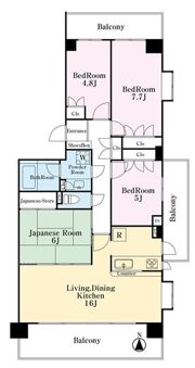 よこすか・四季の街パークヒルズそよ風の丘5番館の間取り画像
