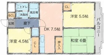レジョンドール鶴見緑地の間取り画像