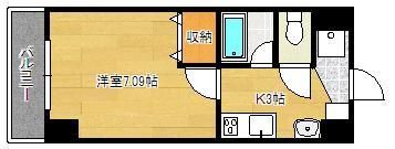 吉野町ワンルームマンションの間取り画像