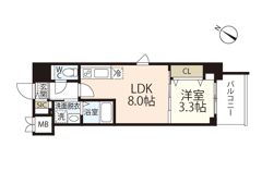 S－RESIDENCE広島駅enableの間取り画像