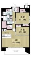 レジュールアッシュ谷町四丁目グランクラスの間取り画像