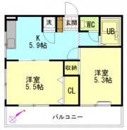 楠木ハイツの間取り画像